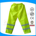 Yellow reflective safety pants with mesh lining